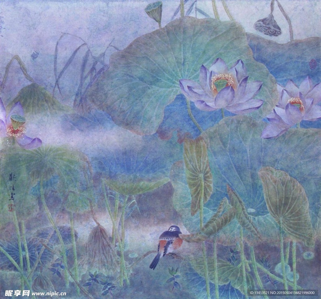 现代工笔 花鸟