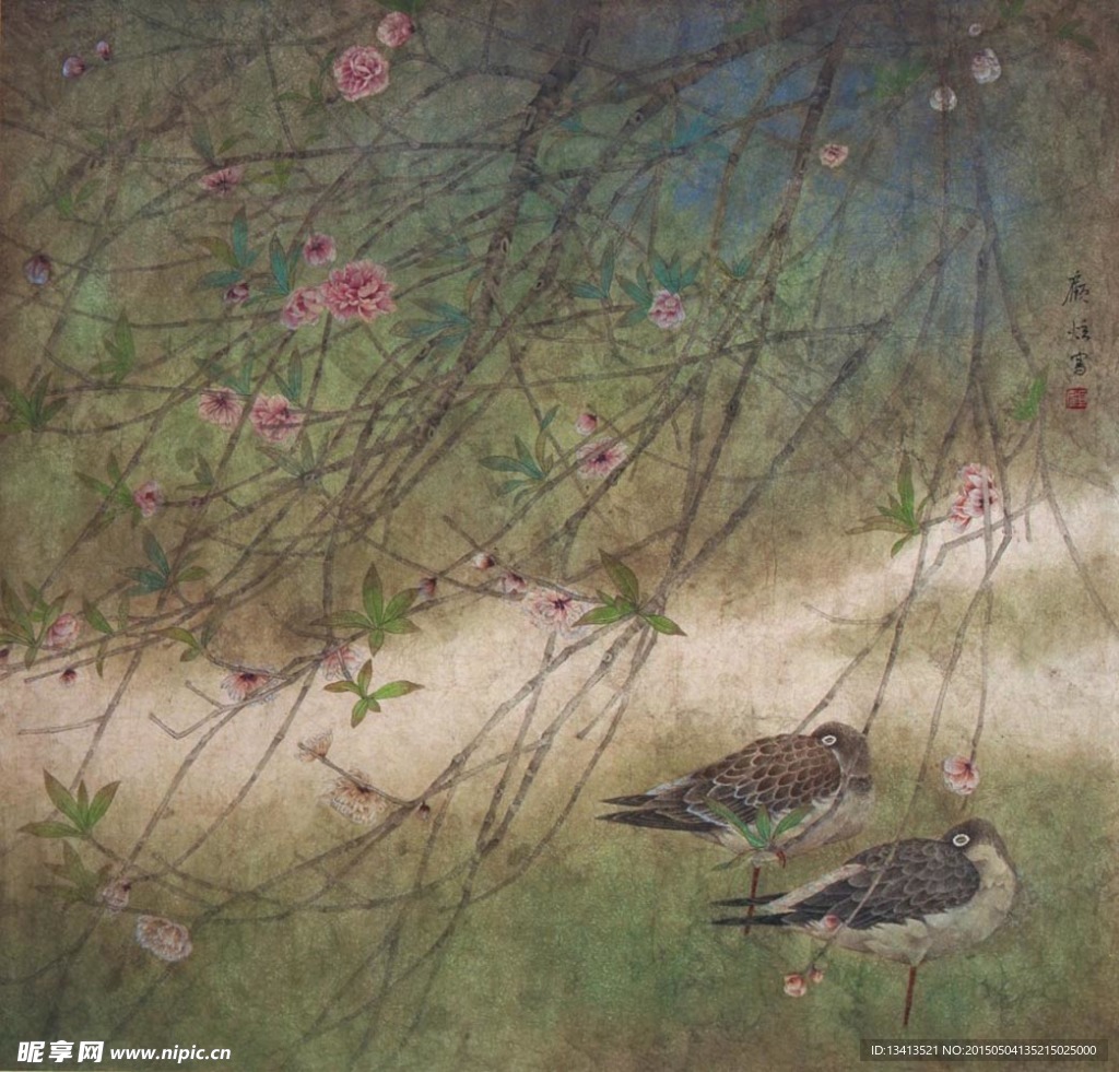 现代工笔 花鸟