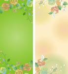 绿色展架 手绘花朵