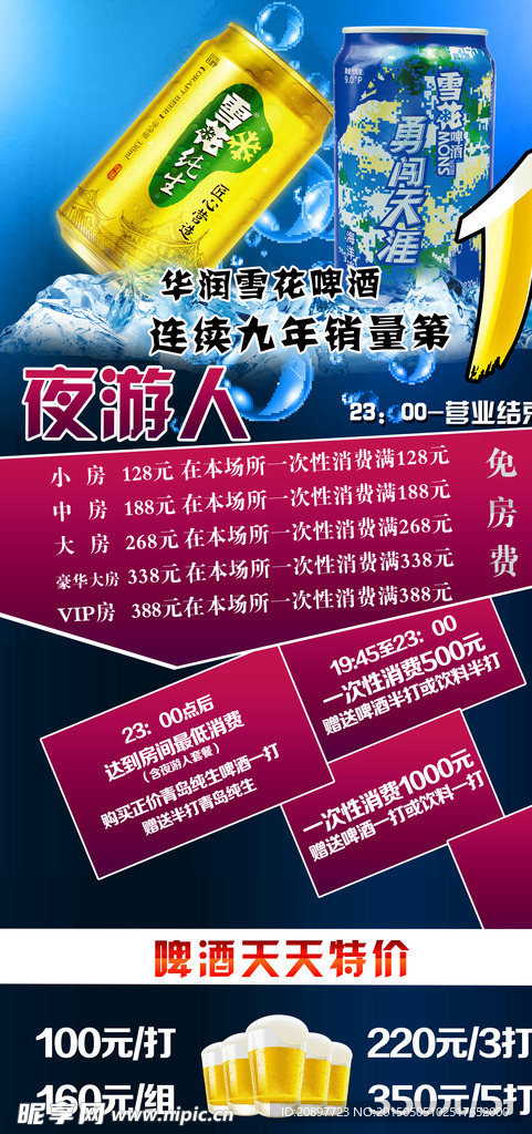 夜游人灯箱海报