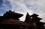 尼泊尔神庙 蔚蓝天空