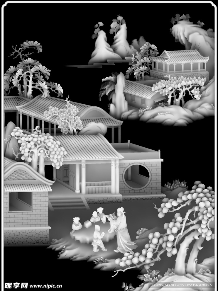 山水景观 读 人物