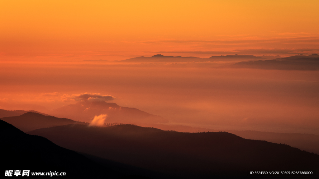 夕阳 远山