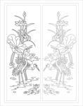 瑞鹤戏莲移门