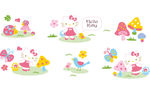 卡通hello kitty插画