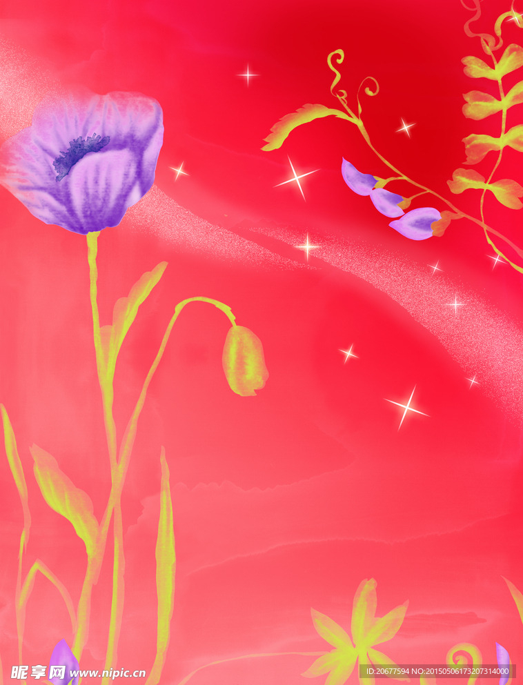 红色鲜花背景