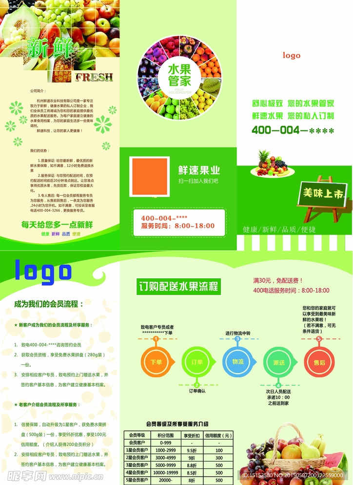 水果三折页