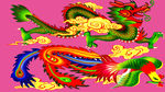 彩色龙凤