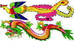 彩色中国龙凤