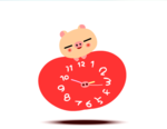 flash卡通可爱的猪头时钟