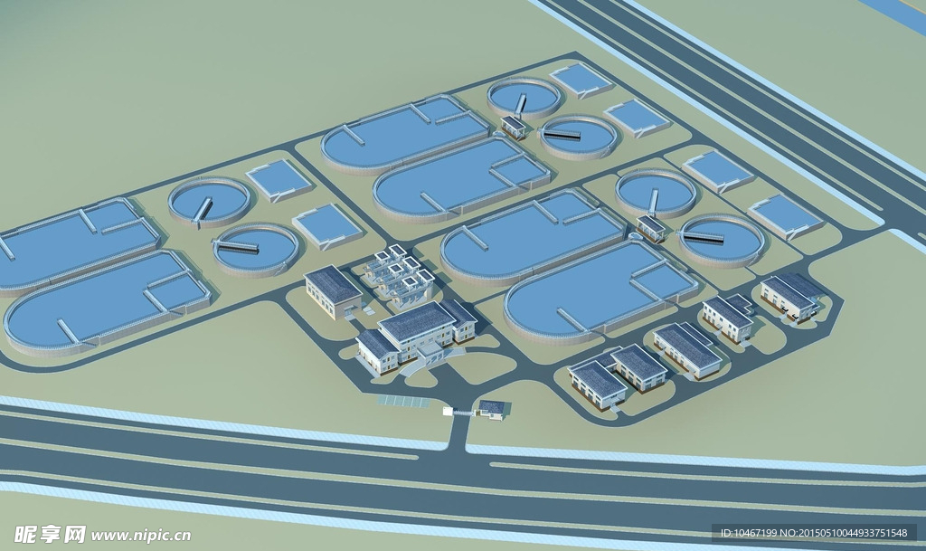 污水厂3D模型
