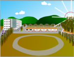 校园动画场景flash矢量素材