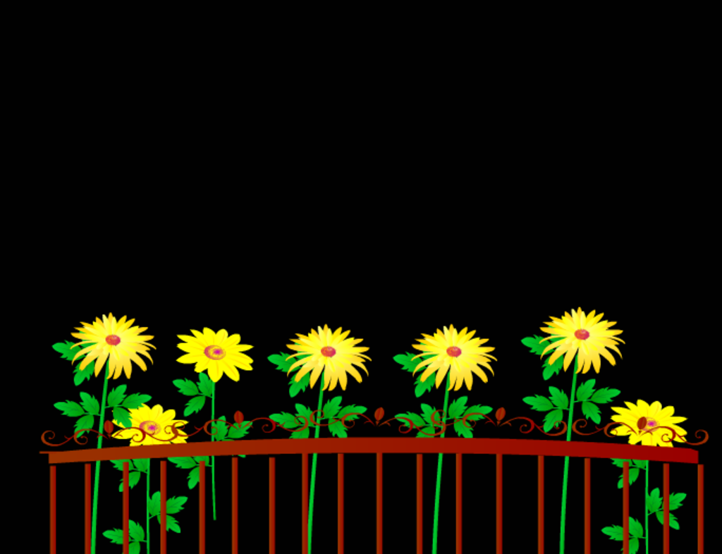 栅栏中的向日葵flash动画