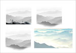 水墨山