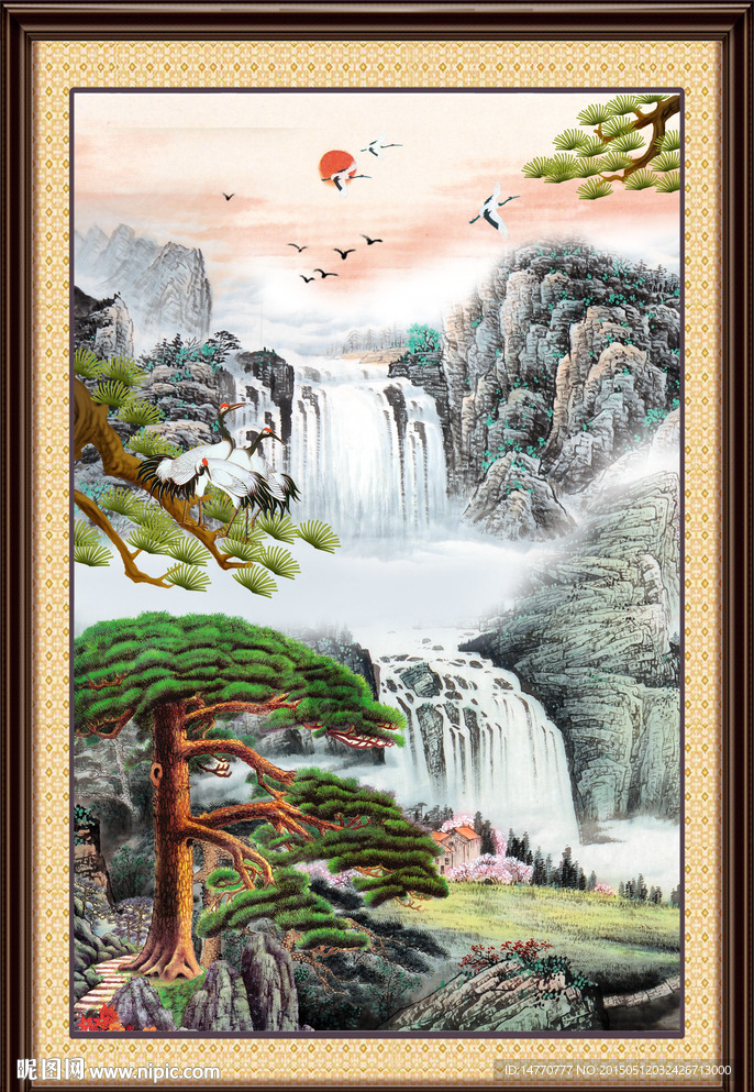 国画迎客松