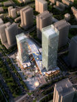 商业大楼建筑鸟瞰图