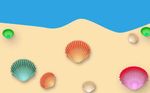 彩色贝壳  沙滩   海水