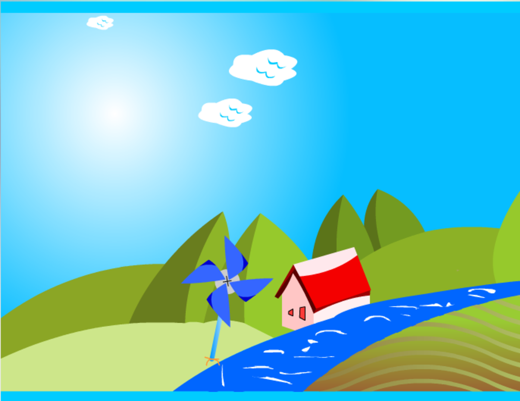 小山和河流flash动画素材