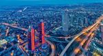 蓝色城市建筑夜景