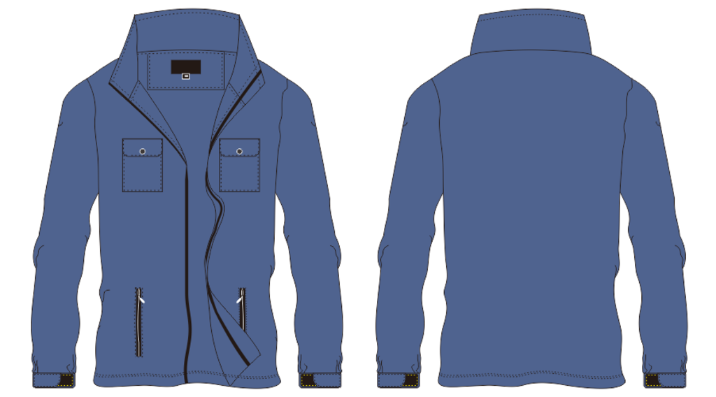 风衣夹克设计图 服装款式矢量图
