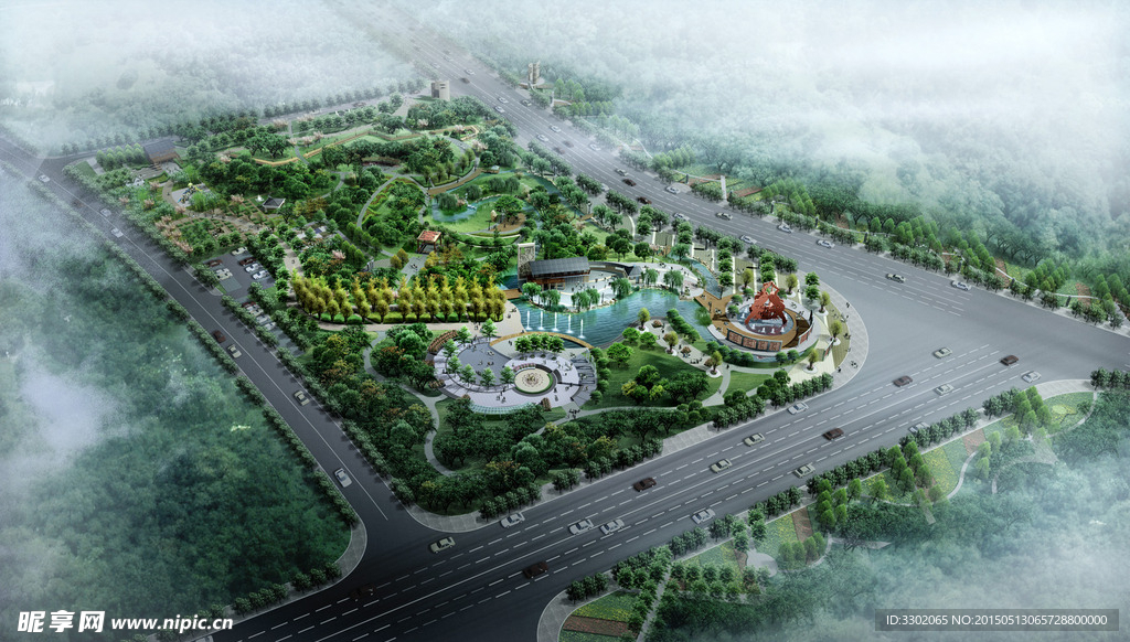 休闲景观鸟瞰图