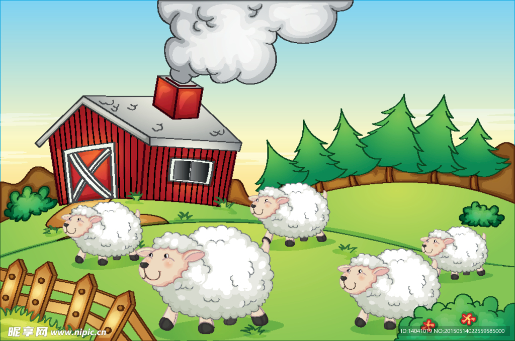 卡通农场绵羊群