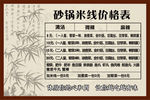 砂锅米线价格表