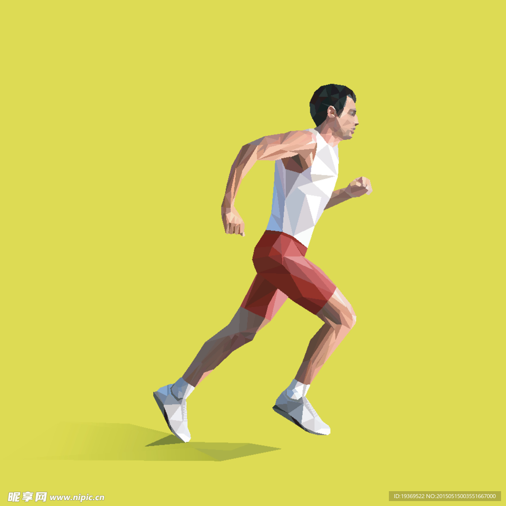 抽象跑步男子设计矢量素材
