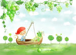 手绘卡通插图