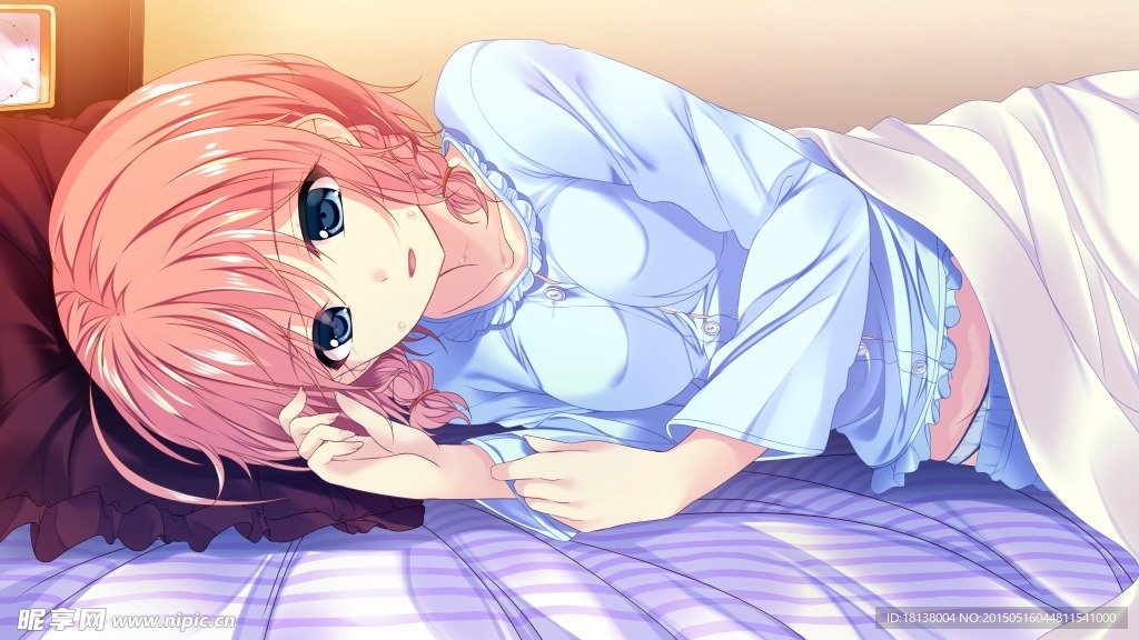 侧躺少女