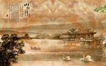 大理石山水画背景墙