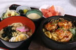 照烧鸡肉石锅板，味噌拉面