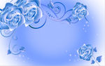 蓝色烂漫玫瑰透明水晶花