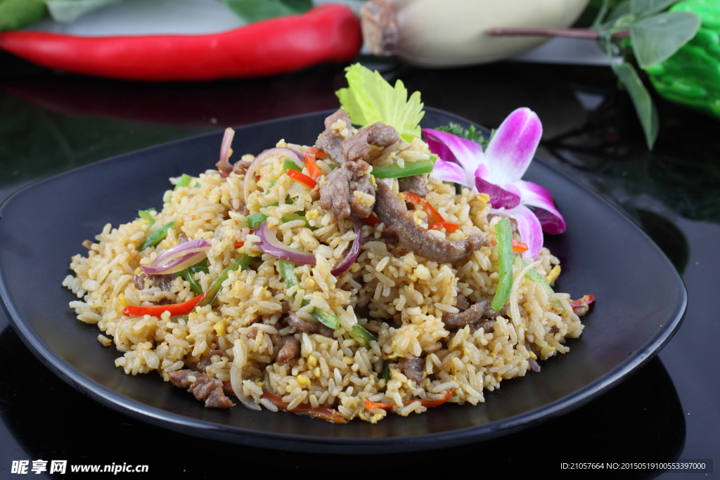 青椒牛柳丝炒饭