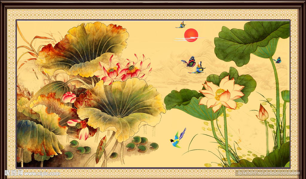 荷花装饰画
