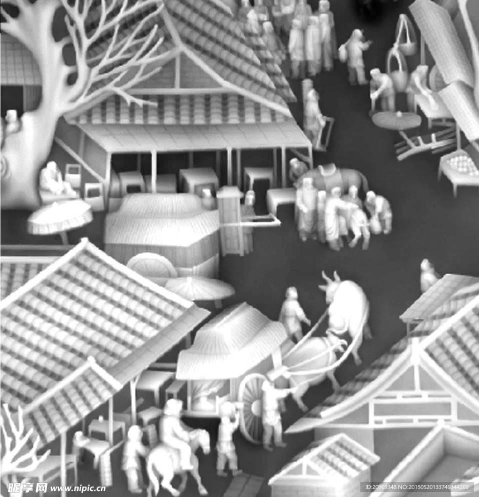 人物景观庭院