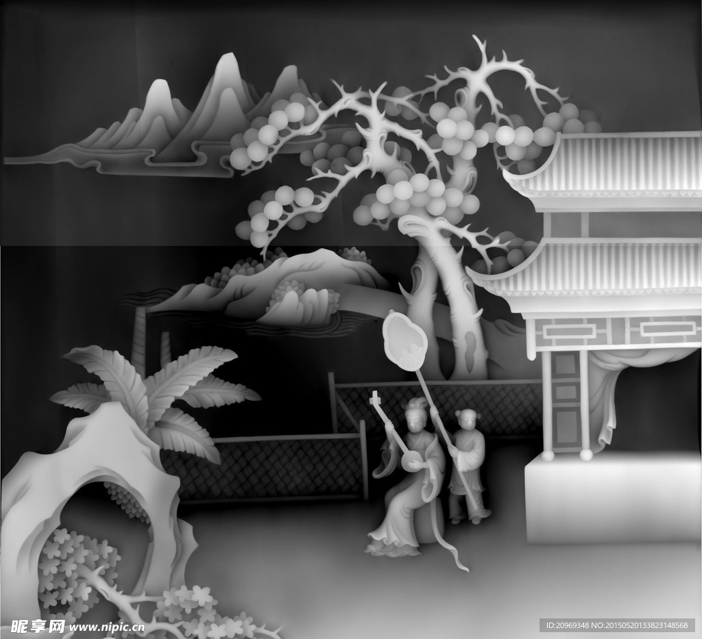 人物 庭院