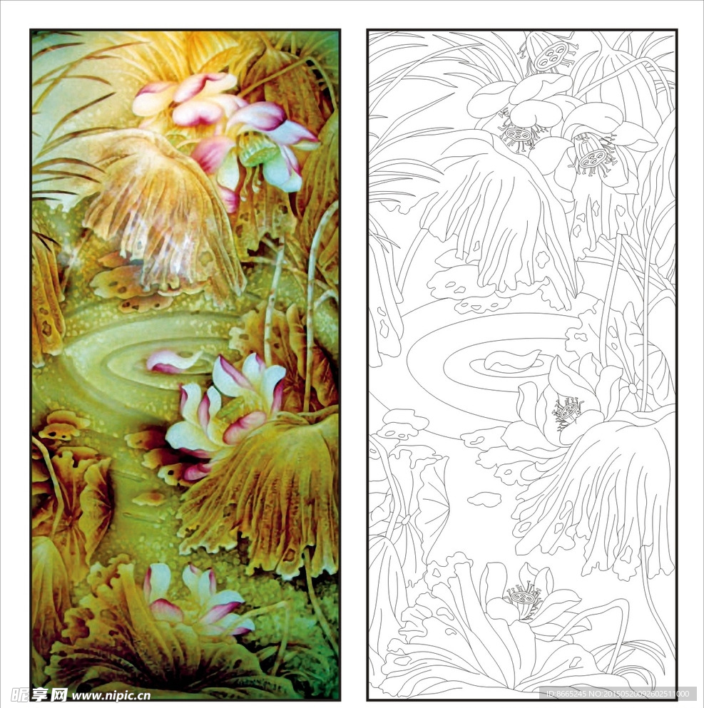 荷花装饰画