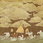 暴风雨里的帆船