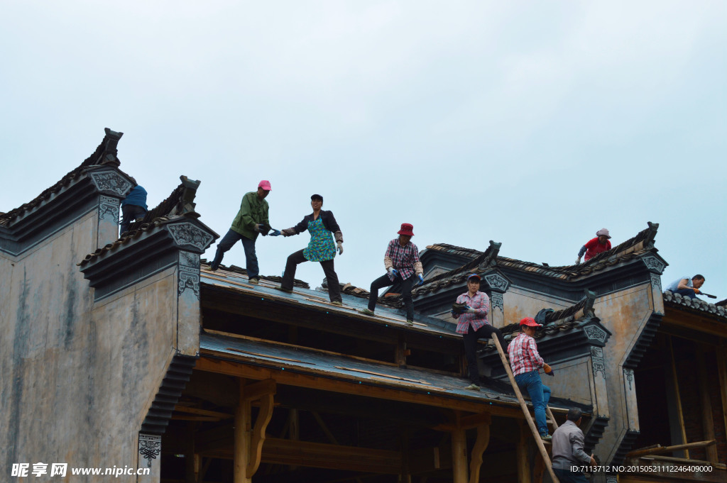古镇建筑工人