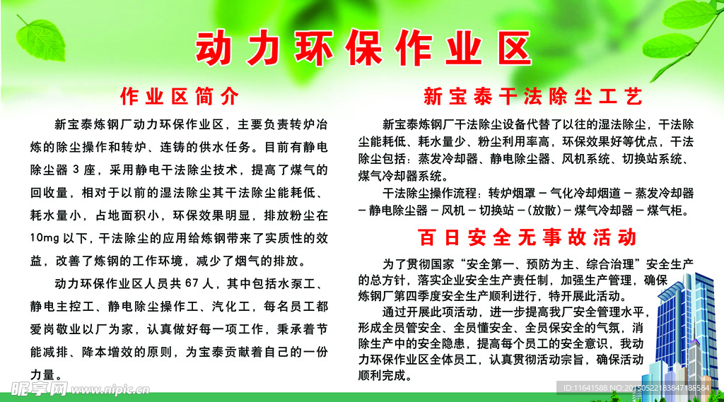 炼钢厂动力环保作业区宣传栏