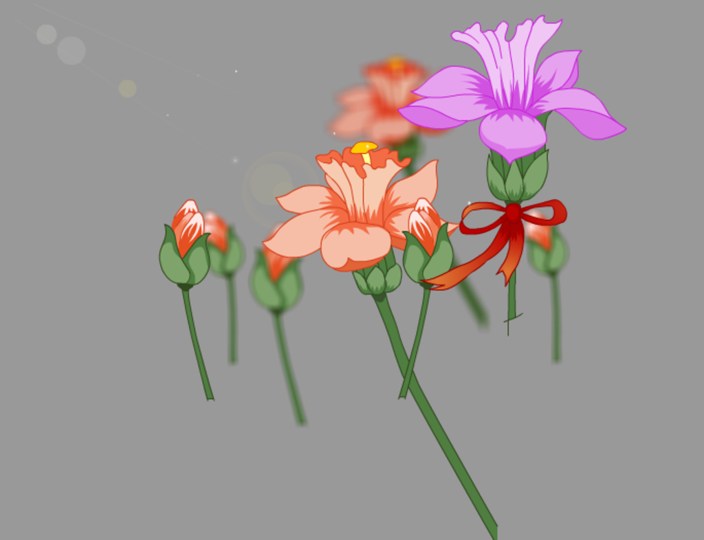 朵朵鲜花飘动flash动画