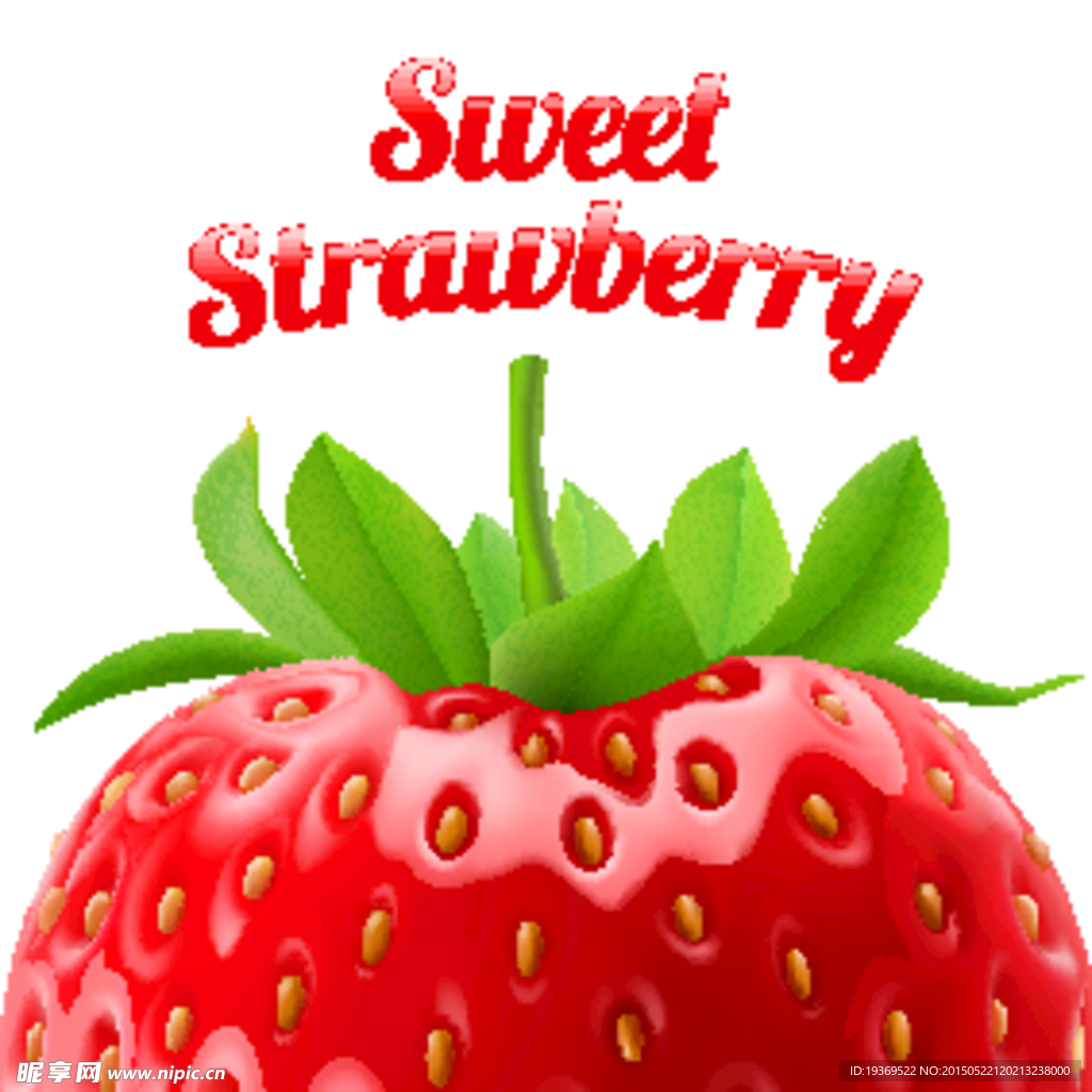 美味新鲜草莓矢量图