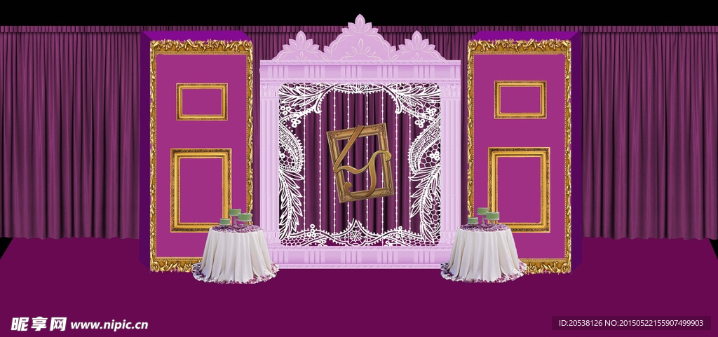 粉紫色婚礼展示区