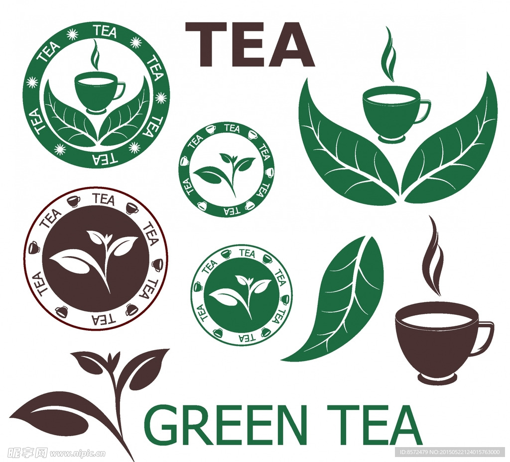 茶叶图标分解设计