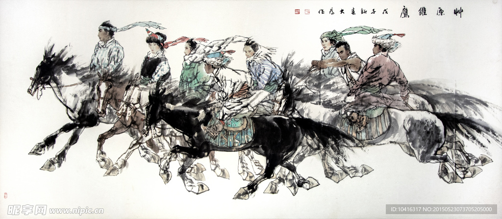 国画 草原雏鹰