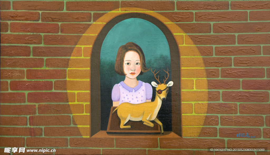 油画 少女