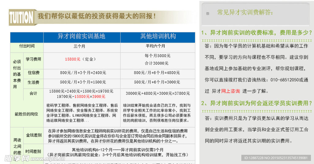 培训教育收费