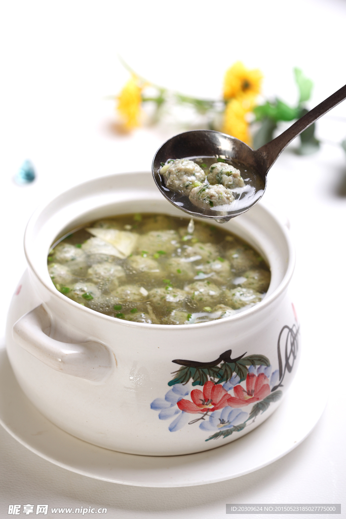 香菜丸子炖豆巾