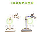 手绘水龙头矢量造型图